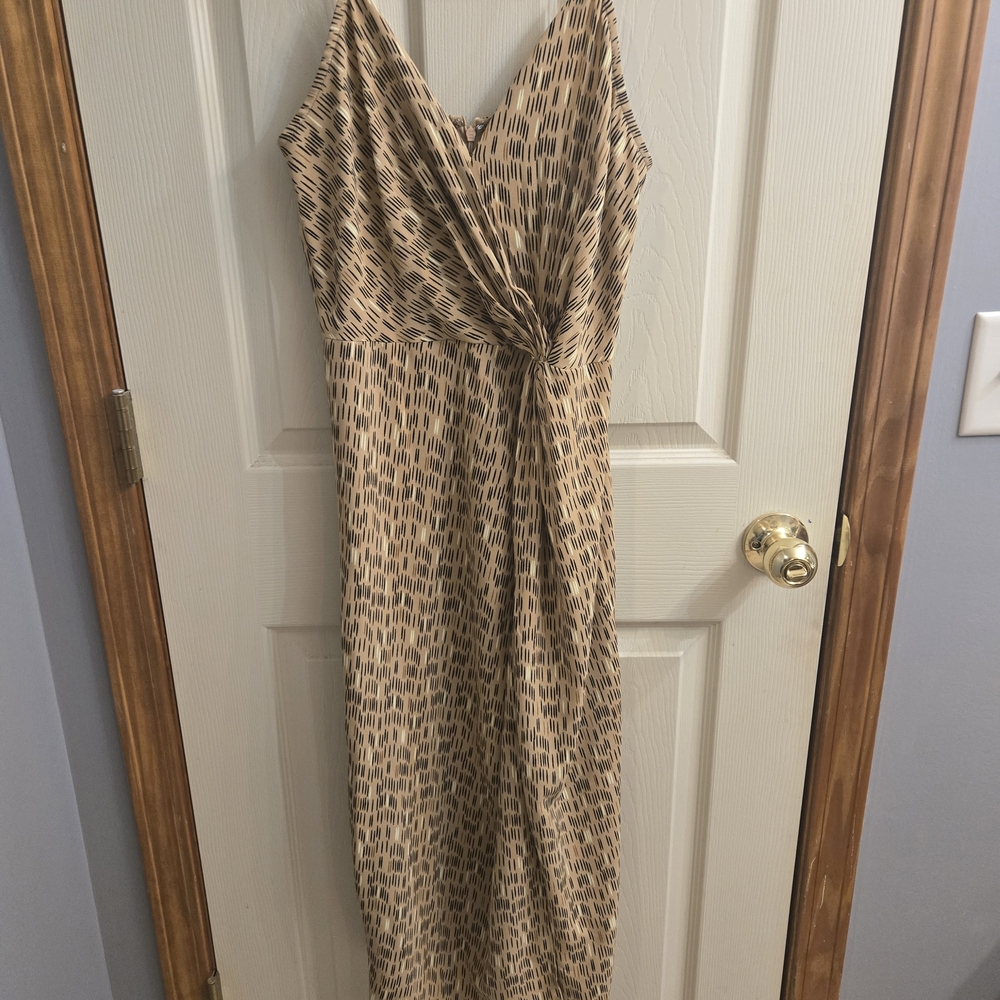 Worthington Tan Patterned Maxi Dress